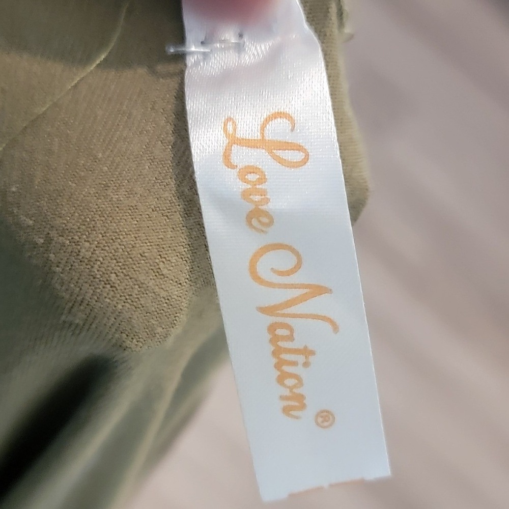Love Nation Womens Olive Green Open Front Longline Duster Cardigan 1XL 3022-X - Picture 5 of 6
